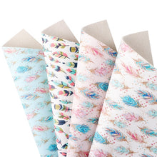 Load image into Gallery viewer, Boho Feathers Vegan Leather 5 pc Set – Artistic Flair Faux Leather for Unique Creations