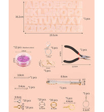 Load image into Gallery viewer, 117 Piece Alphabet Key Chain Mold Kit – DIY Resin Mold Set with Letters & Keychain Accessories