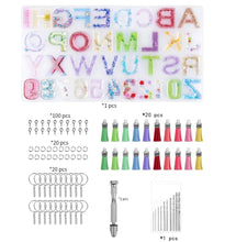 Load image into Gallery viewer, 172 Piece Alphabet Key Chain Mold Kit – Complete DIY Resin Mold Set with Letters & Accessories