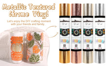 Load image into Gallery viewer, Textured Metallic Adhesive Vinyl – 4 Colors Available | Premium Craft Vinyl
