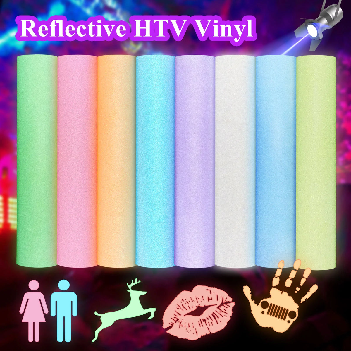 Reflective Heat Transfer Vinyl Reflective Rainbow Indi & Oak