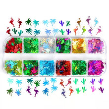 Load image into Gallery viewer, Tropical Sequins – Flamingos, Palm Trees & Cacti Mix for Crafts, Resin & DIY Projects