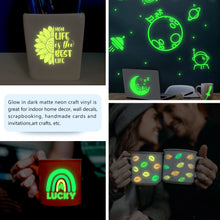 Load image into Gallery viewer, Glow in the Dark Adhesive Vinyl – 2 Luminous Colors for Eye-Catching DIY Projects