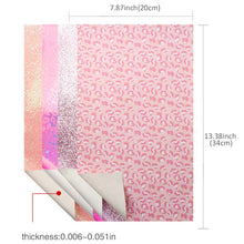 Load image into Gallery viewer, Pink Leopard Vegan Leather Set – 7 Piece Faux Leather Sheets for Crafting & DIY Projects