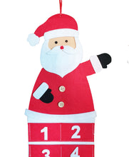 Load image into Gallery viewer, Santa Felt Hanging Advent Calendar – 24 Pocket Countdown to Christmas