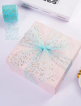 Load image into Gallery viewer, Metallic Star Tulle – Aqua for Elegant Craft Decorations