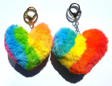 Load image into Gallery viewer, Heart Pom-Poms Keychains – 13 Colors for DIY Crafts & Accessories