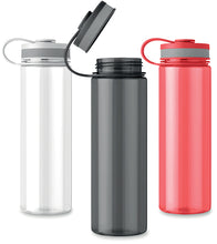 Load image into Gallery viewer, Clear Red Water Bottle – Reusable BPA-Free Plastic Bottle with Flip Cap 750ml
