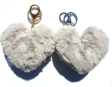 Load image into Gallery viewer, Heart Pom-Poms Keychains – 13 Colors for DIY Crafts & Accessories