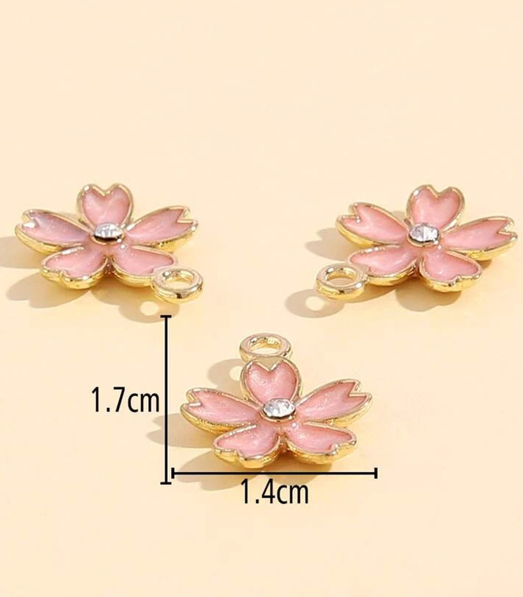 Pink Flower Pendant Charm Indi & Oak