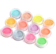 Load image into Gallery viewer, Glow in the Dark Powder Set – Set of 12 Neon Colors for Resin, Crafts & DIY Projects