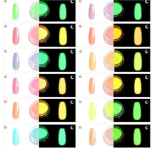Load image into Gallery viewer, Glow in the Dark Powder Set – Set of 12 Neon Colors for Resin, Crafts & DIY Projects