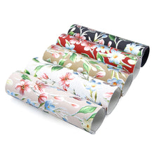 Load image into Gallery viewer, Gold Foil Floral Litchi Vegan Leather – 4 Colors Available | Faux Leather Sheet for Crafting