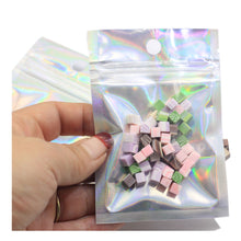 Load image into Gallery viewer, Iridescent Holographic Zip Lock Bags – Packs of 50 Stylish, Durable, and Secure Storage