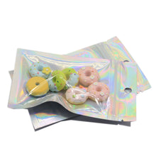 Load image into Gallery viewer, Iridescent Holographic Zip Lock Bags – Packs of 50 Stylish, Durable, and Secure Storage