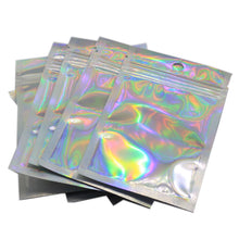 Load image into Gallery viewer, Iridescent Holographic Zip Lock Bags – Packs of 50 Stylish, Durable, and Secure Storage