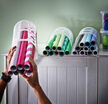 Load image into Gallery viewer, Frosted Plastic Vinyl Storage Rack – Organiser for Craft Rolls & Workspaces