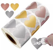 Load image into Gallery viewer, Heart Shaped Scratch Off Stickers – Quality Control Sale