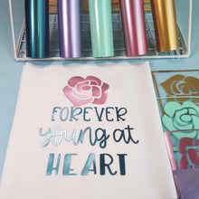 Load image into Gallery viewer, Glossy Pearlescent Metallic Heat Transfer Vinyl – Iridescent Shine for Fabric Projects