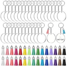 Load image into Gallery viewer, Bulk Circle Acrylic Key Chain & Tassel Set