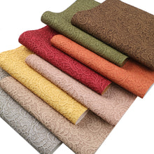 Load image into Gallery viewer, Lace Textured Vegan Leather – 8 Piece PU Faux Leather Sheet Set for Crafts