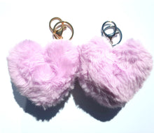 Load image into Gallery viewer, Heart Pom-Poms Keychains – 13 Colors for DIY Crafts & Accessories