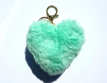 Load image into Gallery viewer, Heart Pom-Poms Keychains – 13 Colors for DIY Crafts & Accessories