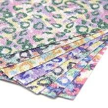 Load image into Gallery viewer, Leopard Sequin Glitter Faux Leather – Eye-catching Faux Leather Design for Crafts & Accessories