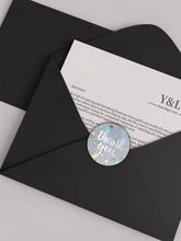 Load image into Gallery viewer, Holographic Star Thank You Sticker Roll – Vibrant & Shimmering Craft Stickers