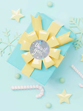 Load image into Gallery viewer, Holographic Star Thank You Sticker Roll – Vibrant & Shimmering Craft Stickers