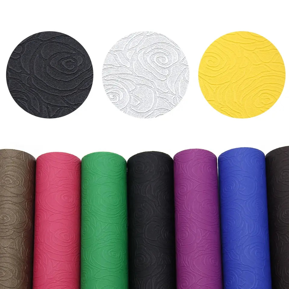 Rose Embossed Vegan Leather 7 Colors Available Indi & Oak