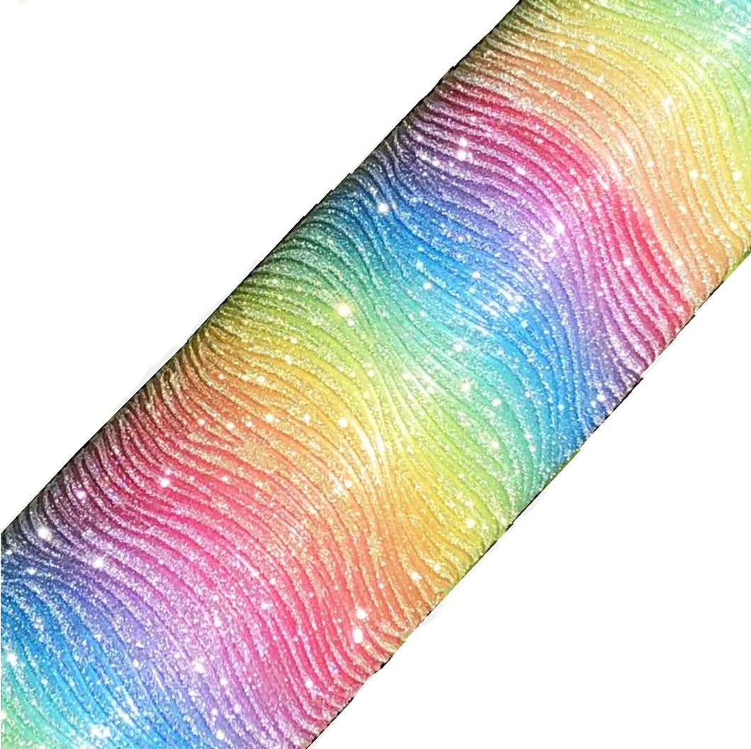 Ombre Rainbow Bling Embossed Vegan Leather