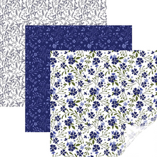 Load image into Gallery viewer, Premium Removable Vinyl Patterned Sampler- In Bloom Blue
