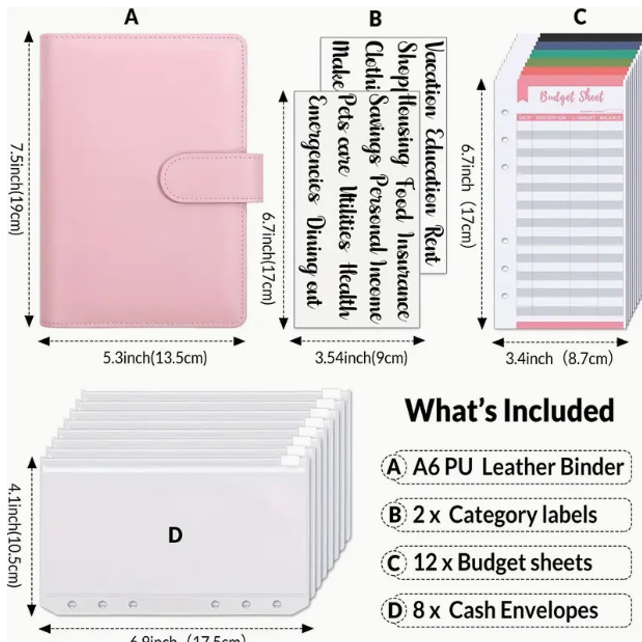 Aocii Budget Planner Budget Binder A6 Money Organiser