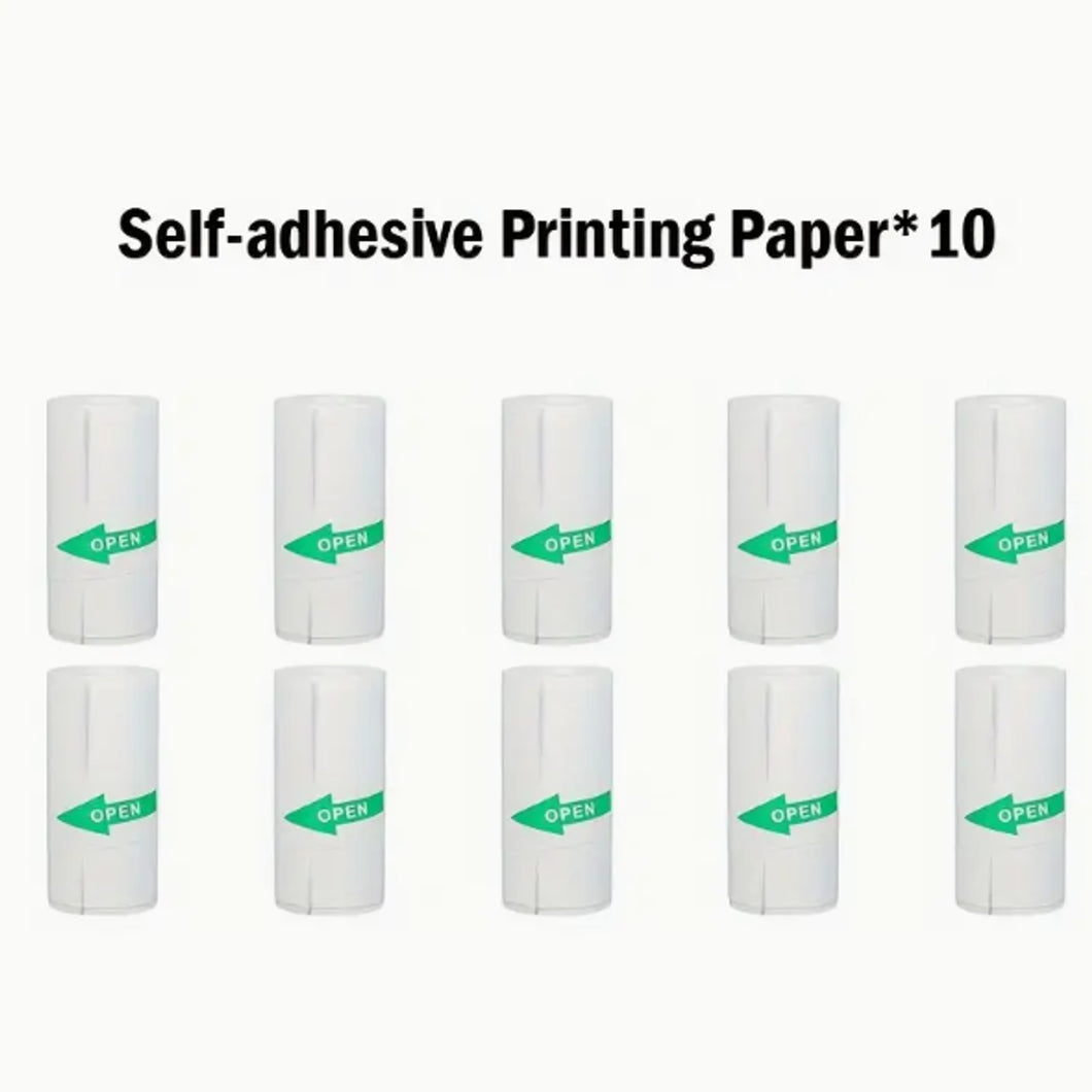 Self-Adhesive White Thermal Printing Paper - Pack of 10