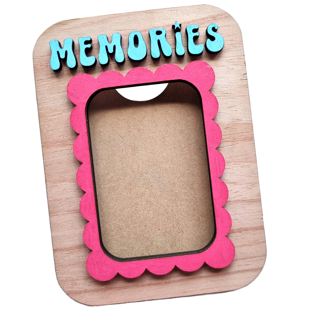 “Memories” Handmade Wooden Photo Frame with Magnets – Assembled or DIY Kit