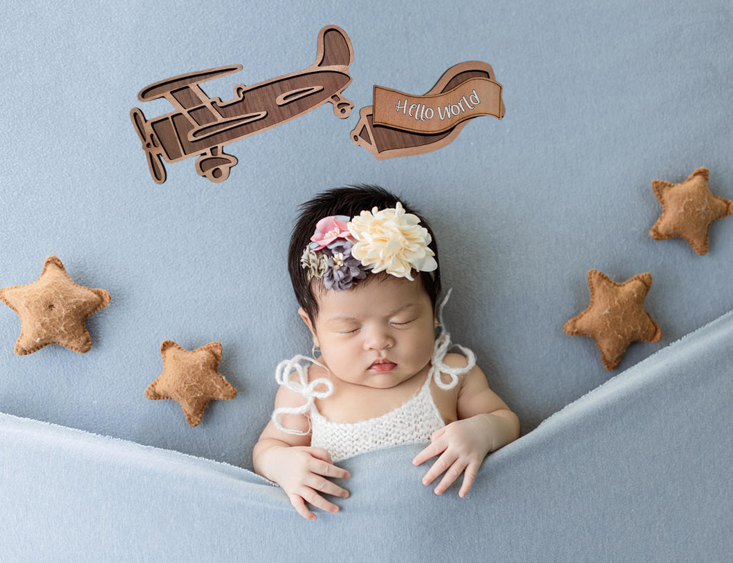 Airplane Baby Milestone Banner – Digital Laser Cut File