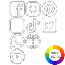 Load image into Gallery viewer, Social Media Icons Acrylic Disc - Botanical Colors
