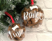 Load image into Gallery viewer, Personalized &amp; Filled Christmas Baubles for Dogs
