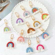 Load image into Gallery viewer, Rainbow Macrame Bag Charms
