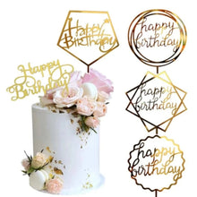 Load image into Gallery viewer, Metallic Birthday Party Cake Toppers - 5 Designs Available
