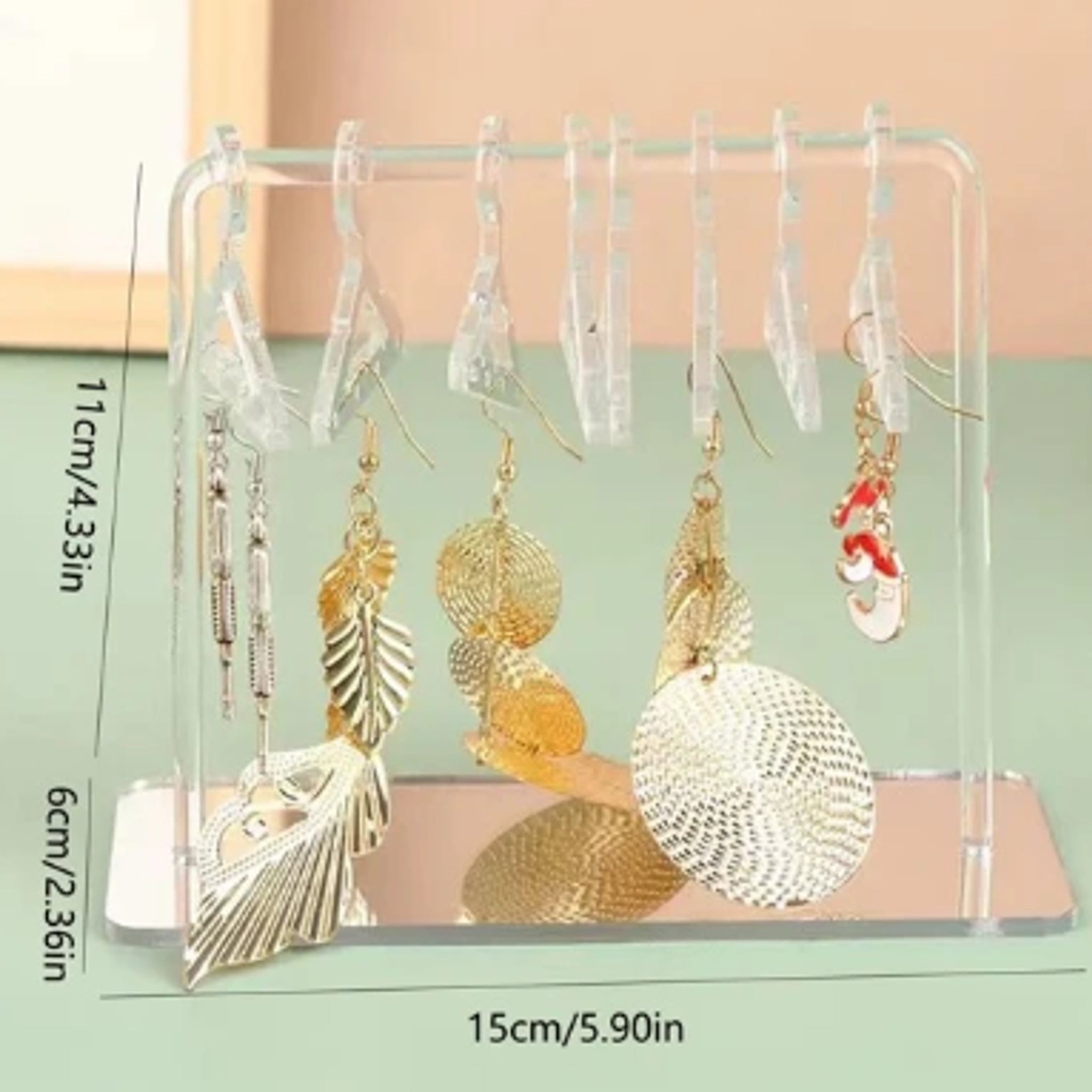 Acrylic Jewelry Display Rack Silver Indi & Oak
