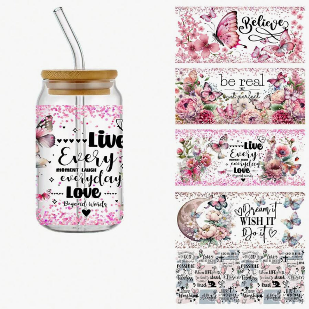 Believe Butterflies DTF Sticker Set of 5