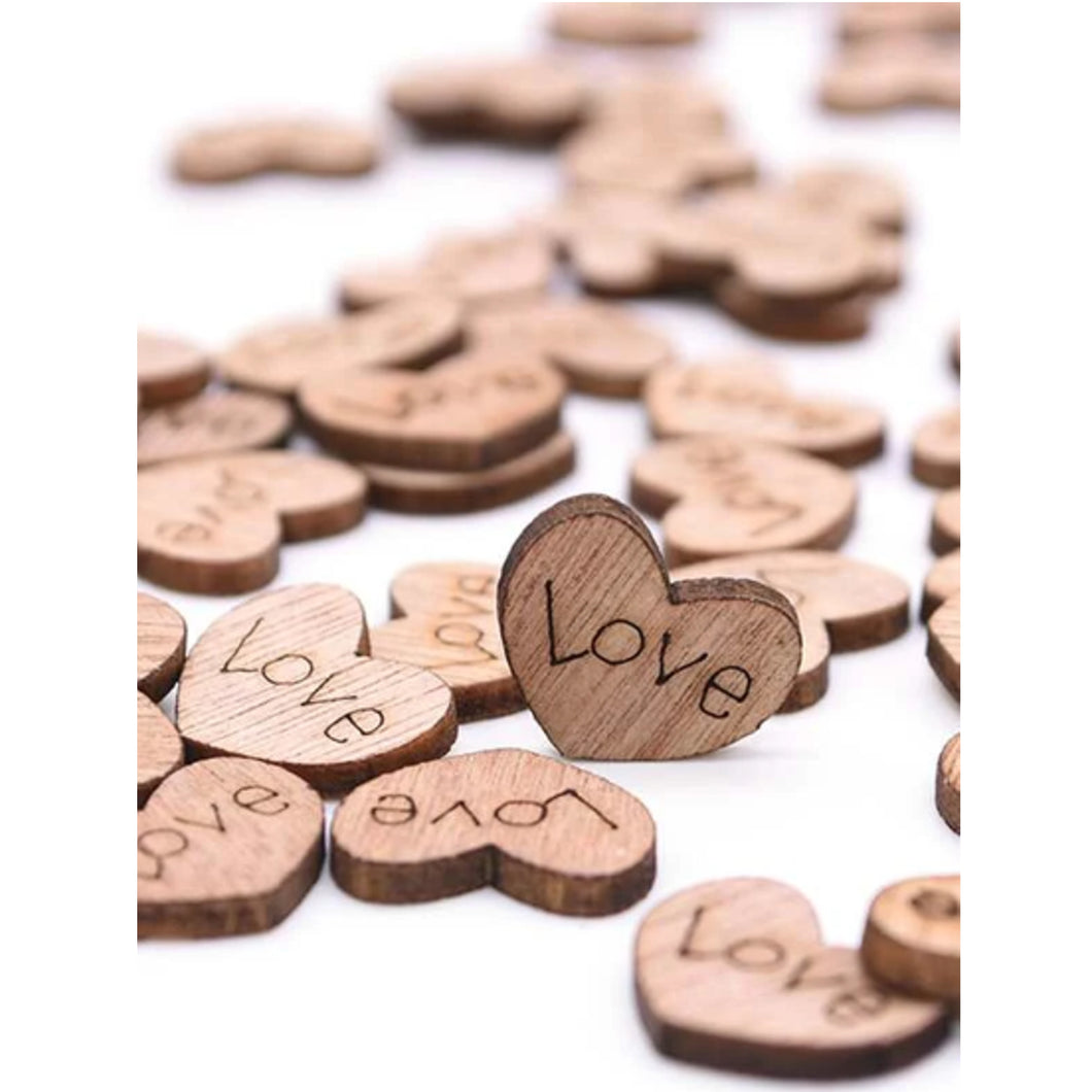 Mini Wooden Love Hearts