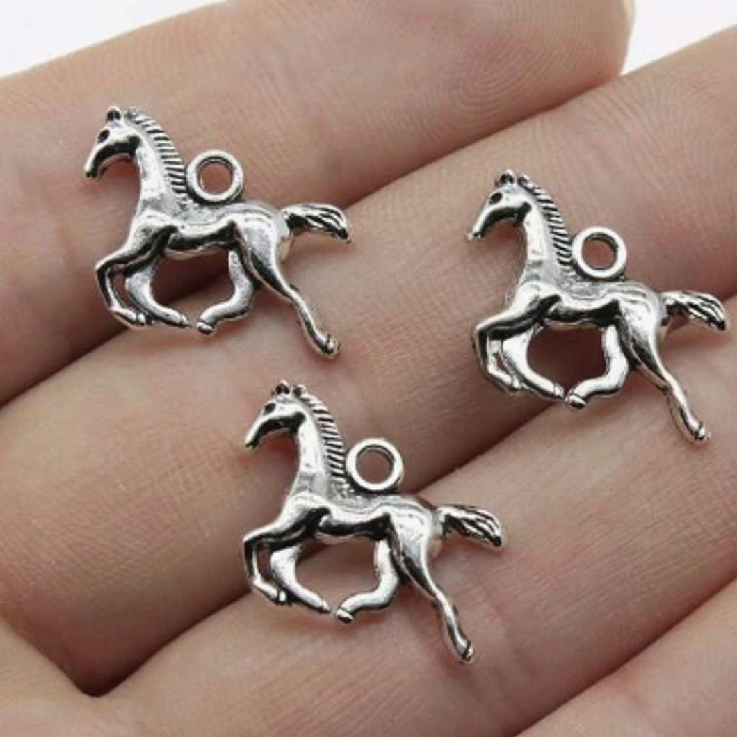 Trotting Ponies Pendant – Set of 9 Charming Horse-Themed Jewelry & Craft Charm