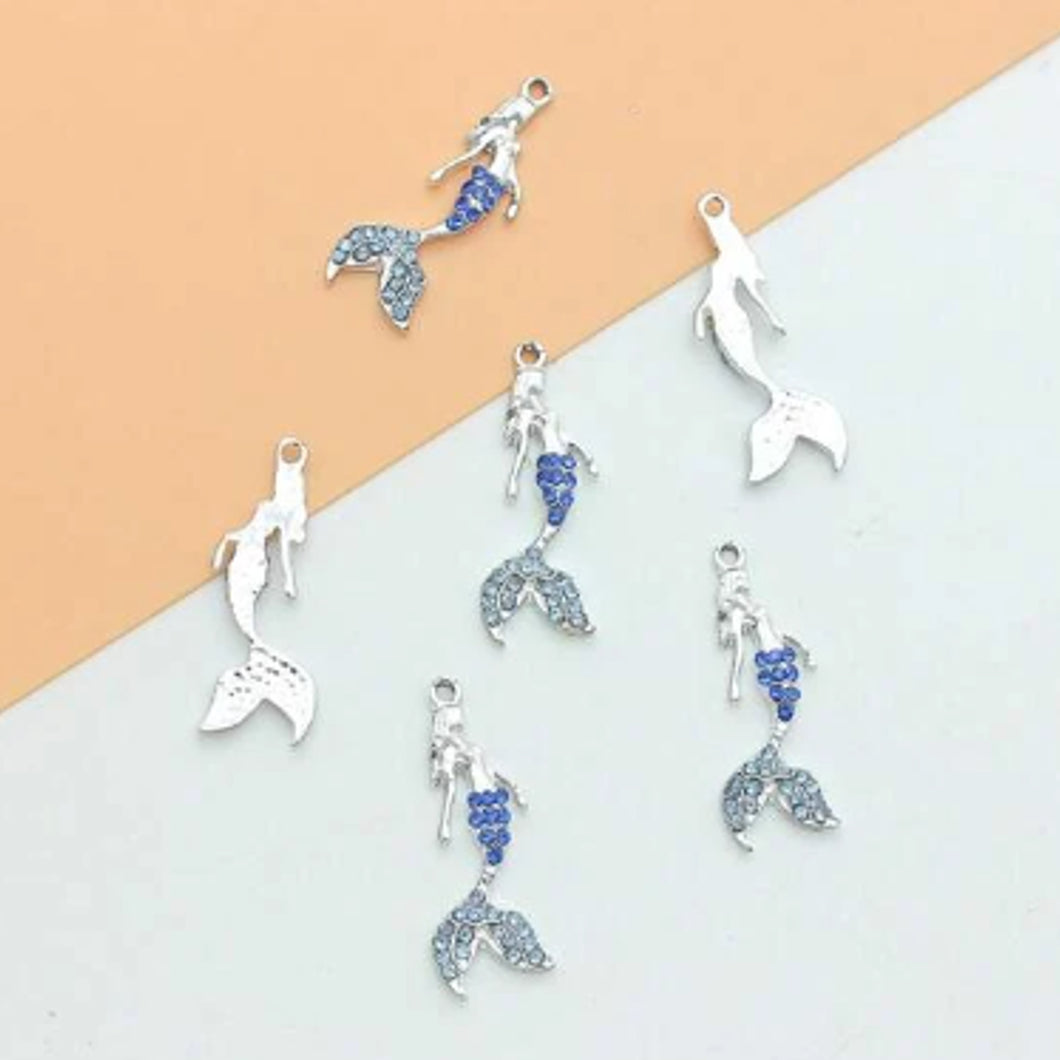 Magnificent Mermaid Pendant Charm – Set of 4 Enchanting Ocean Beauty for Crafts & Jewelry