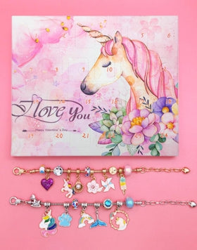 Unicorn Jewelry Advent Calendar – 24-Piece Countdown Charm Set for Kids