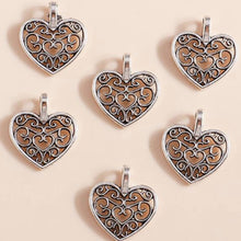 Load image into Gallery viewer, Antique Silver Heart Tree Of Life Heart Pendant
