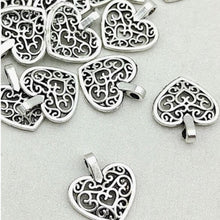 Load image into Gallery viewer, Antique Silver Heart Tree Of Life Heart Pendant
