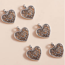 Load image into Gallery viewer, Antique Silver Heart Tree Of Life Heart Pendant
